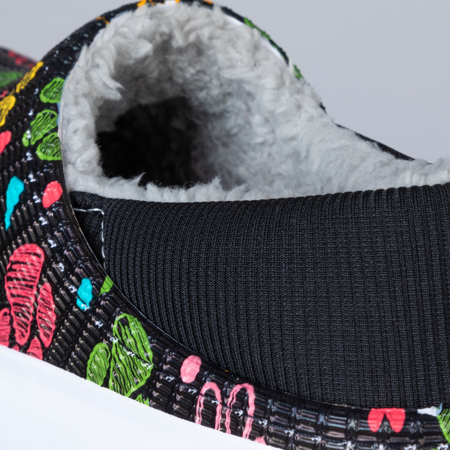 Paw Print Faux Fur Lined Slipper Shoes with Comfort Heel