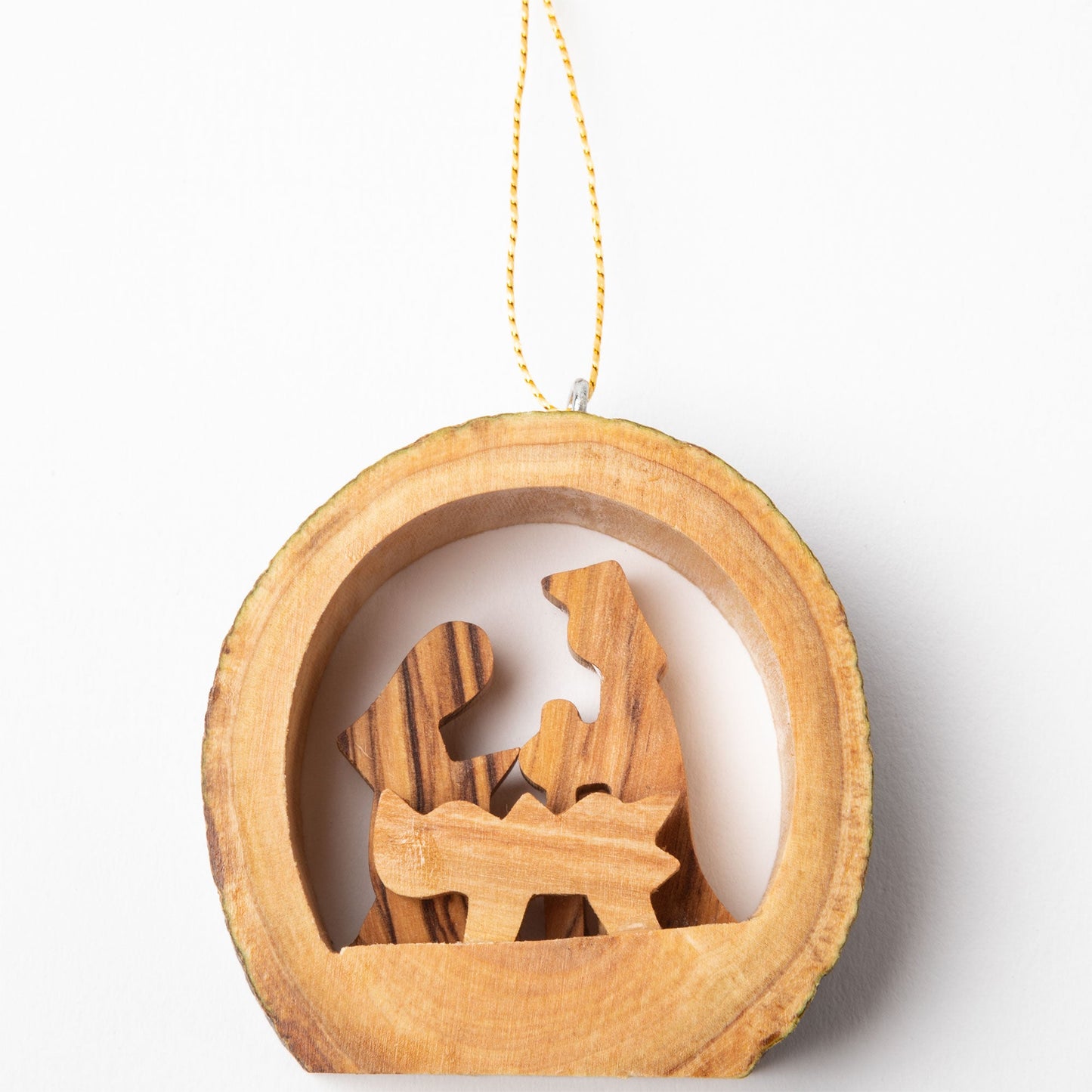 Olive Wood Bark Ornament