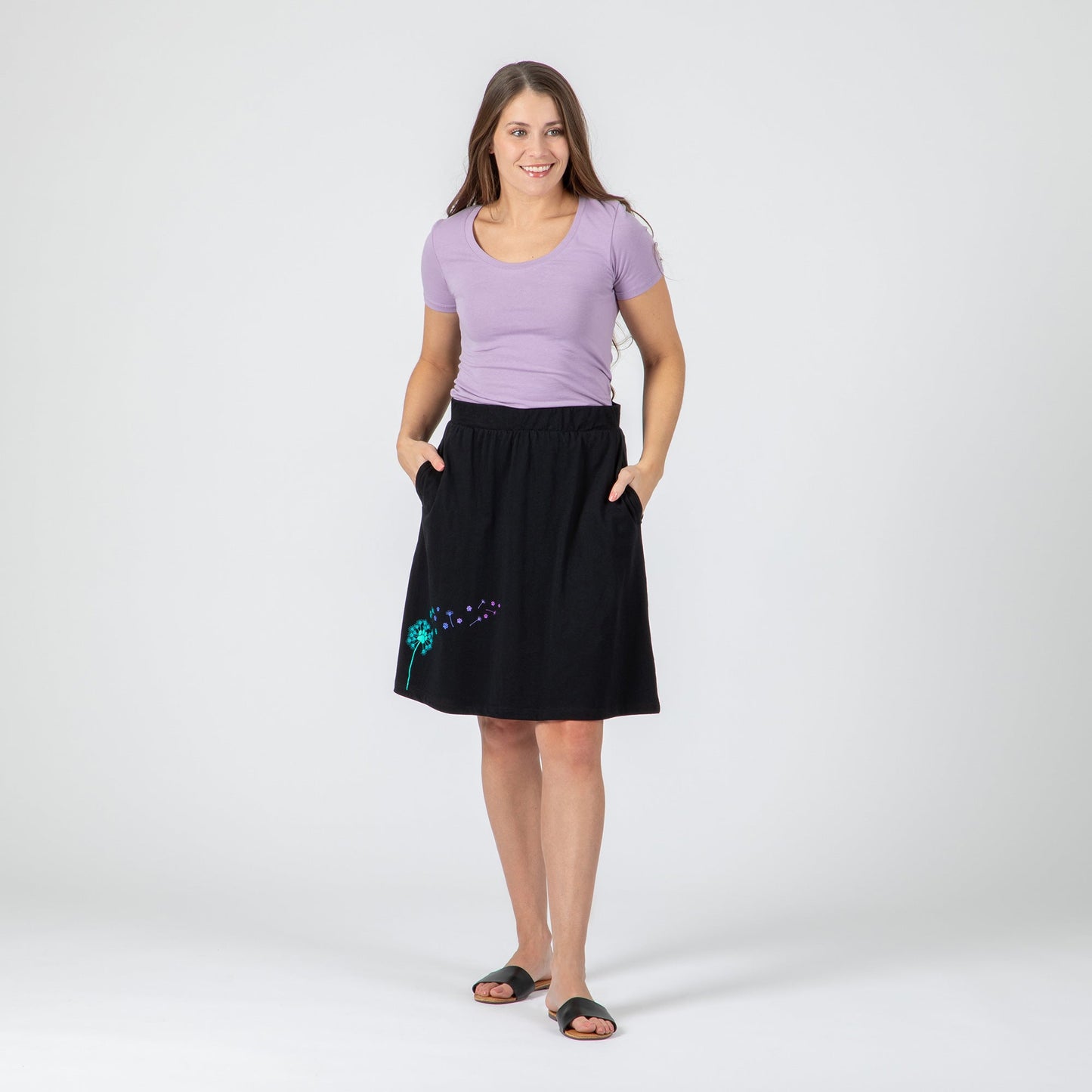 Dandelion Paw Print A-Line Skirt