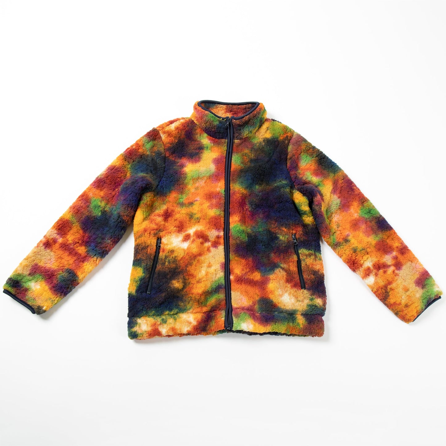 Rainbow Tie-Dye Sherpa Fleece Jacket