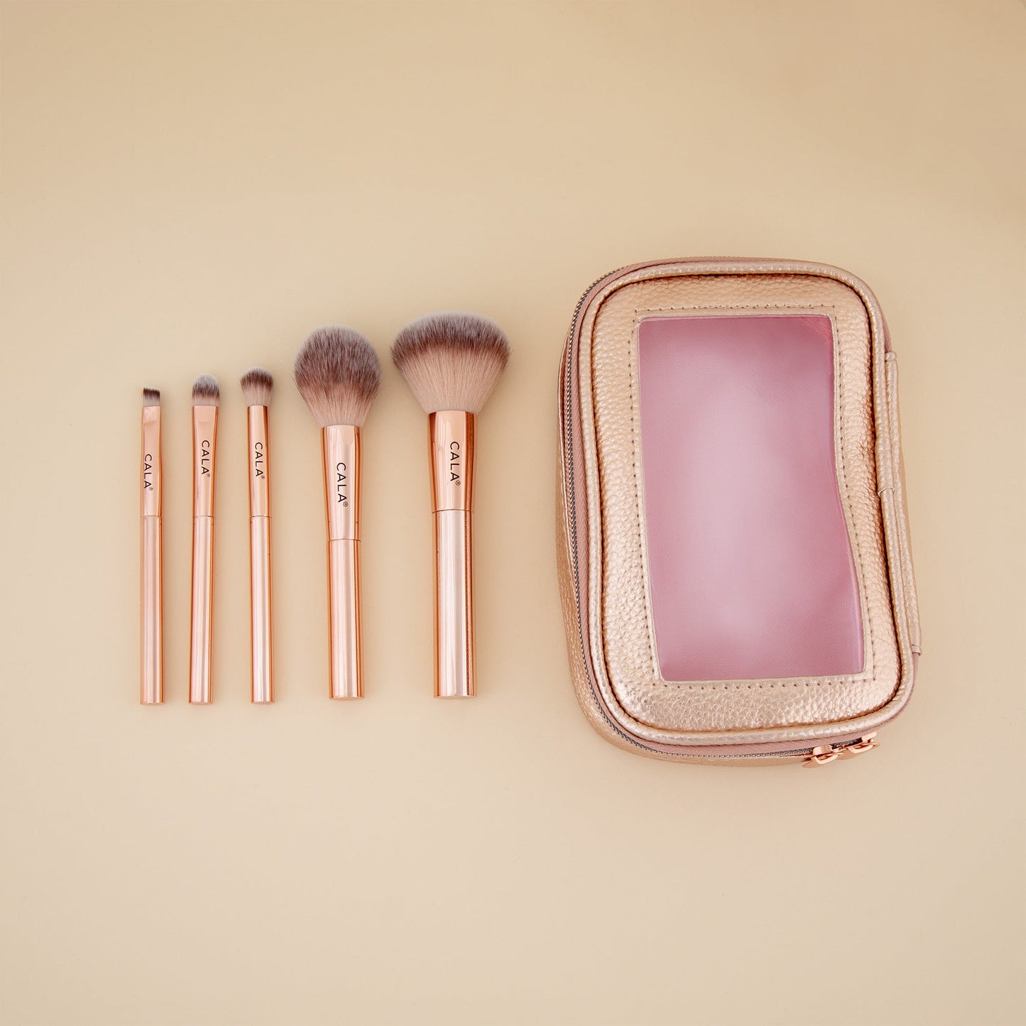 Cala® Rose Radiance Make Up Face & Eye Brush Set