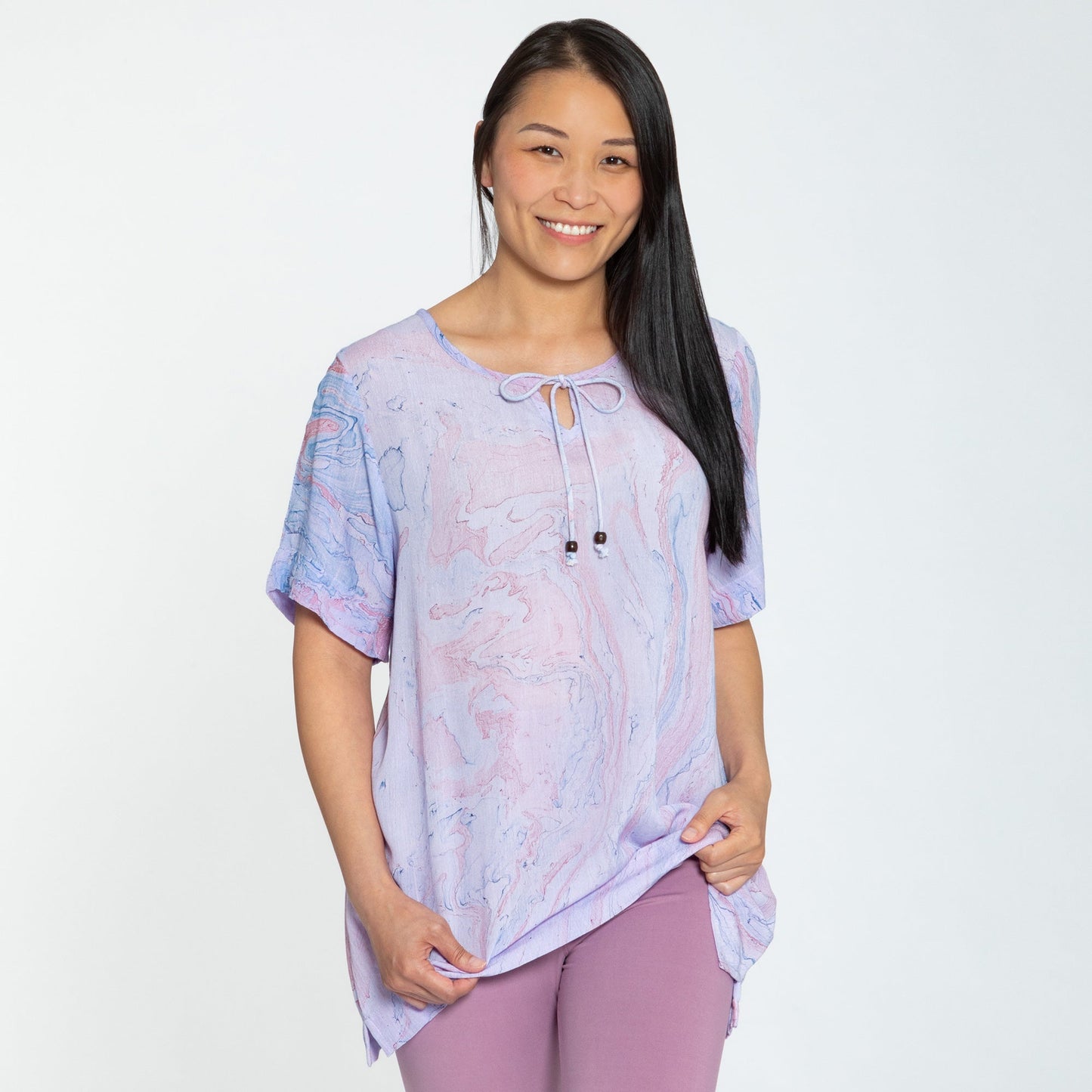 Orchid Swirl Short Sleeve Top