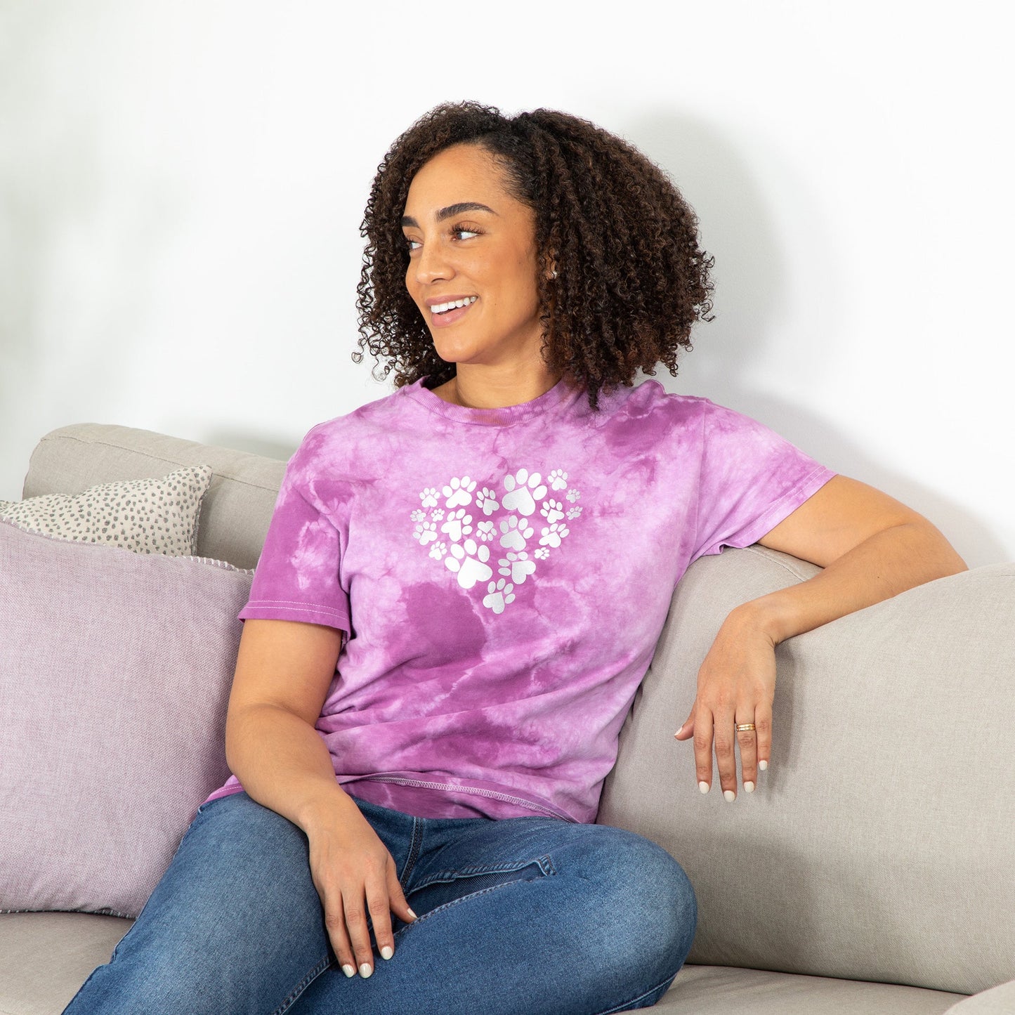 Paw Print Boysenberry Tie-Dye T-Shirt