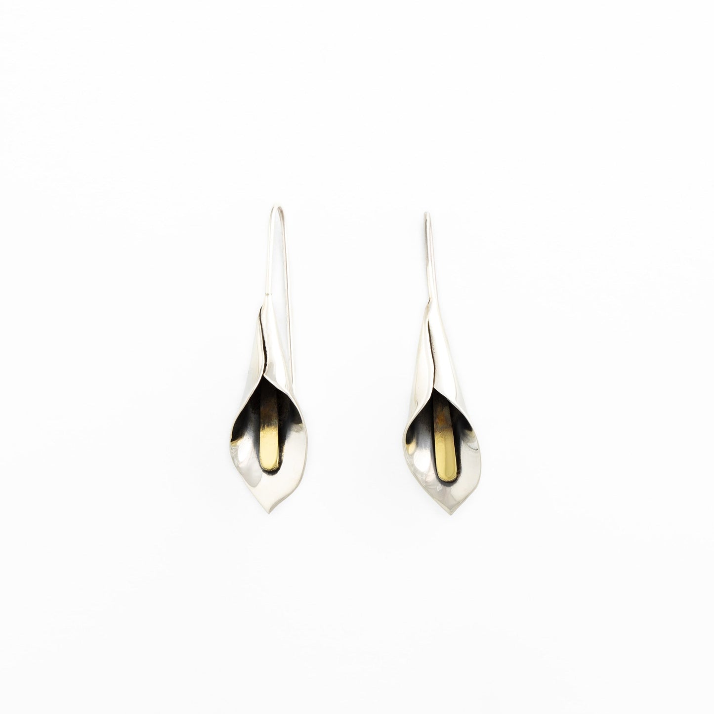 Mixed Metal Dangling Flower Earrings