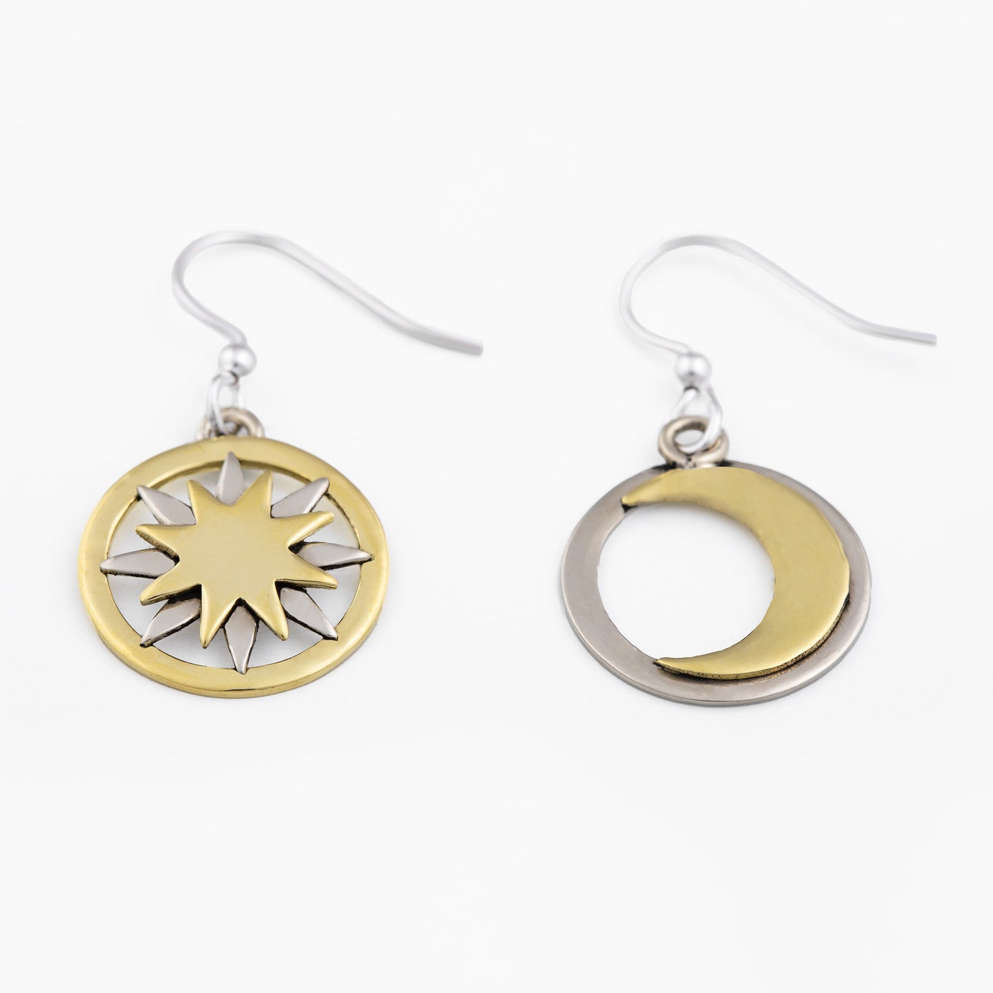 Sun & Moon Mixed Metal Earrings