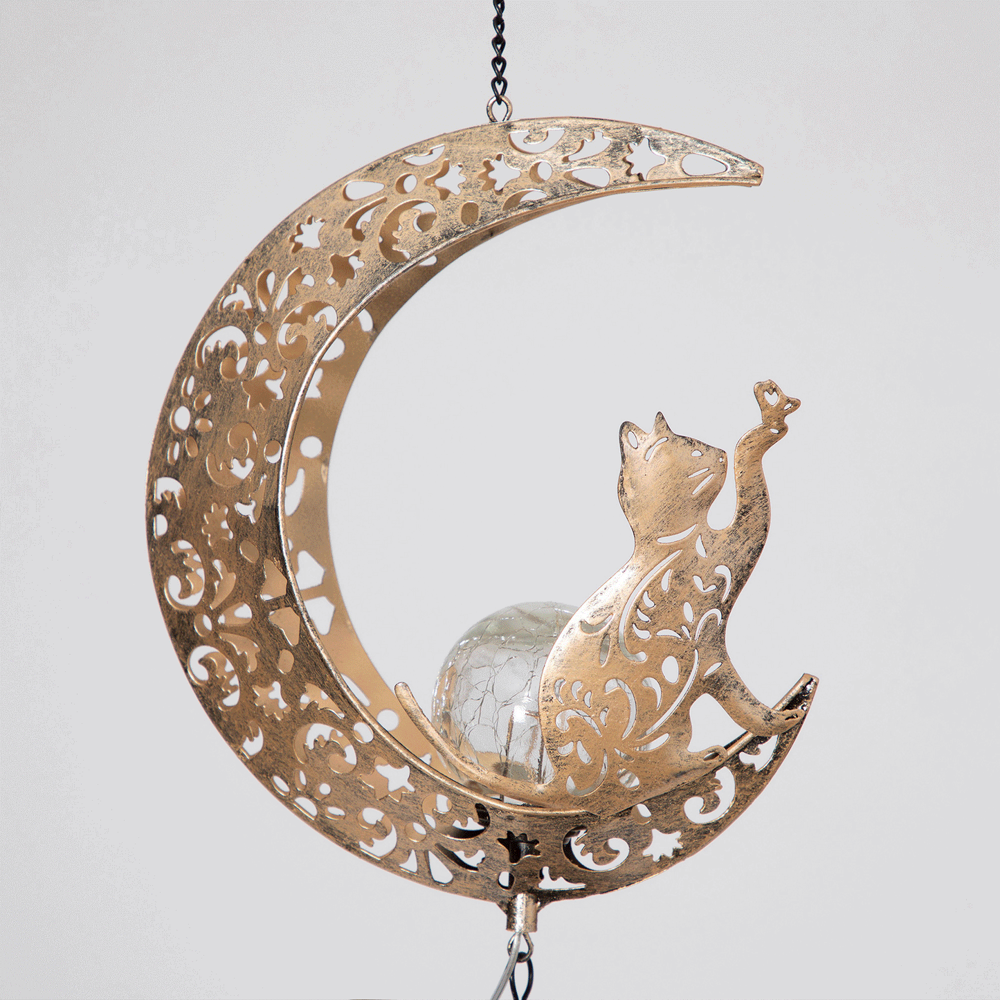 Pet Crescent Moon Solar Wind Chime