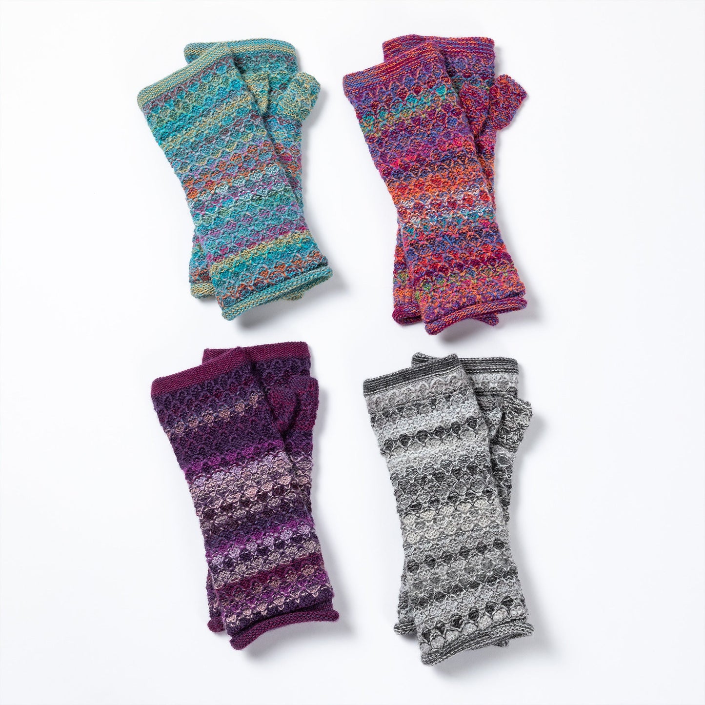 Colorful Alpaca Fingerless Mittens