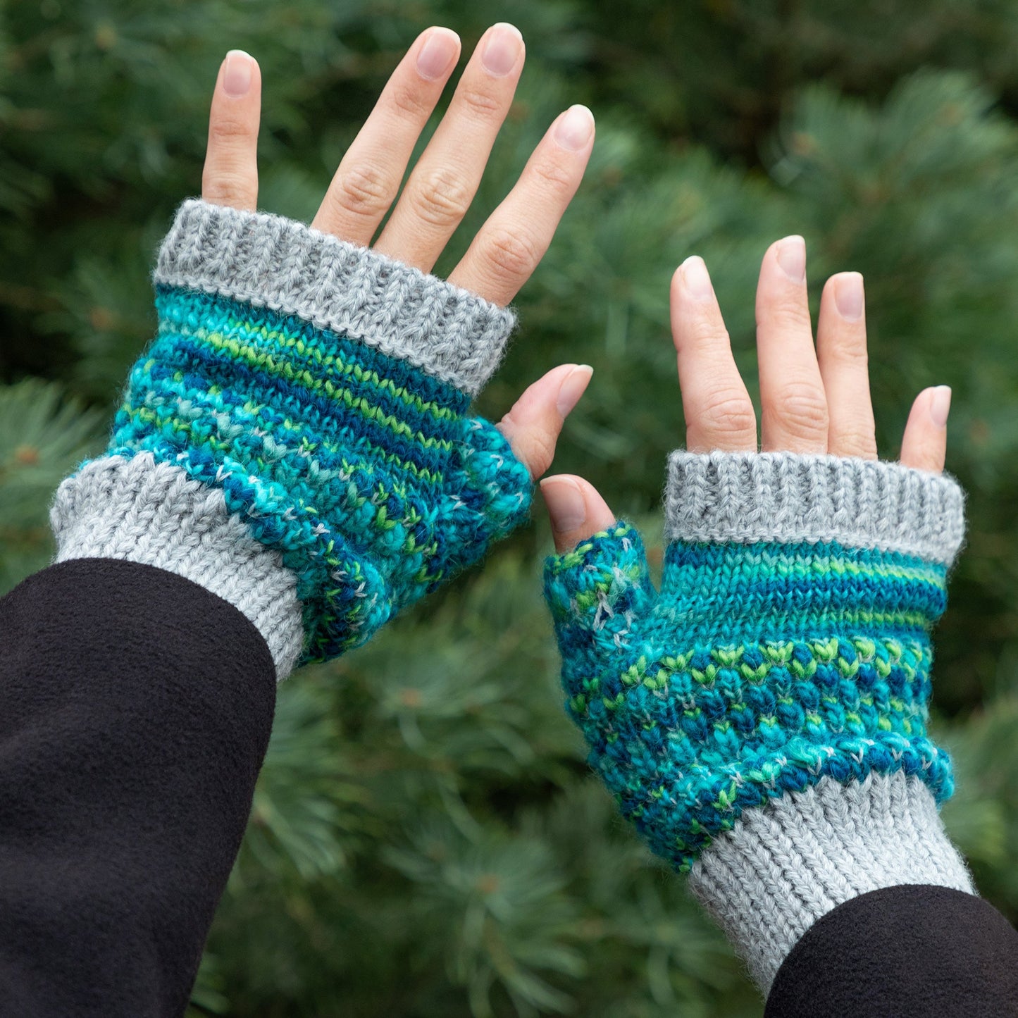 Splash of Color Alpaca Fingerless Mittens