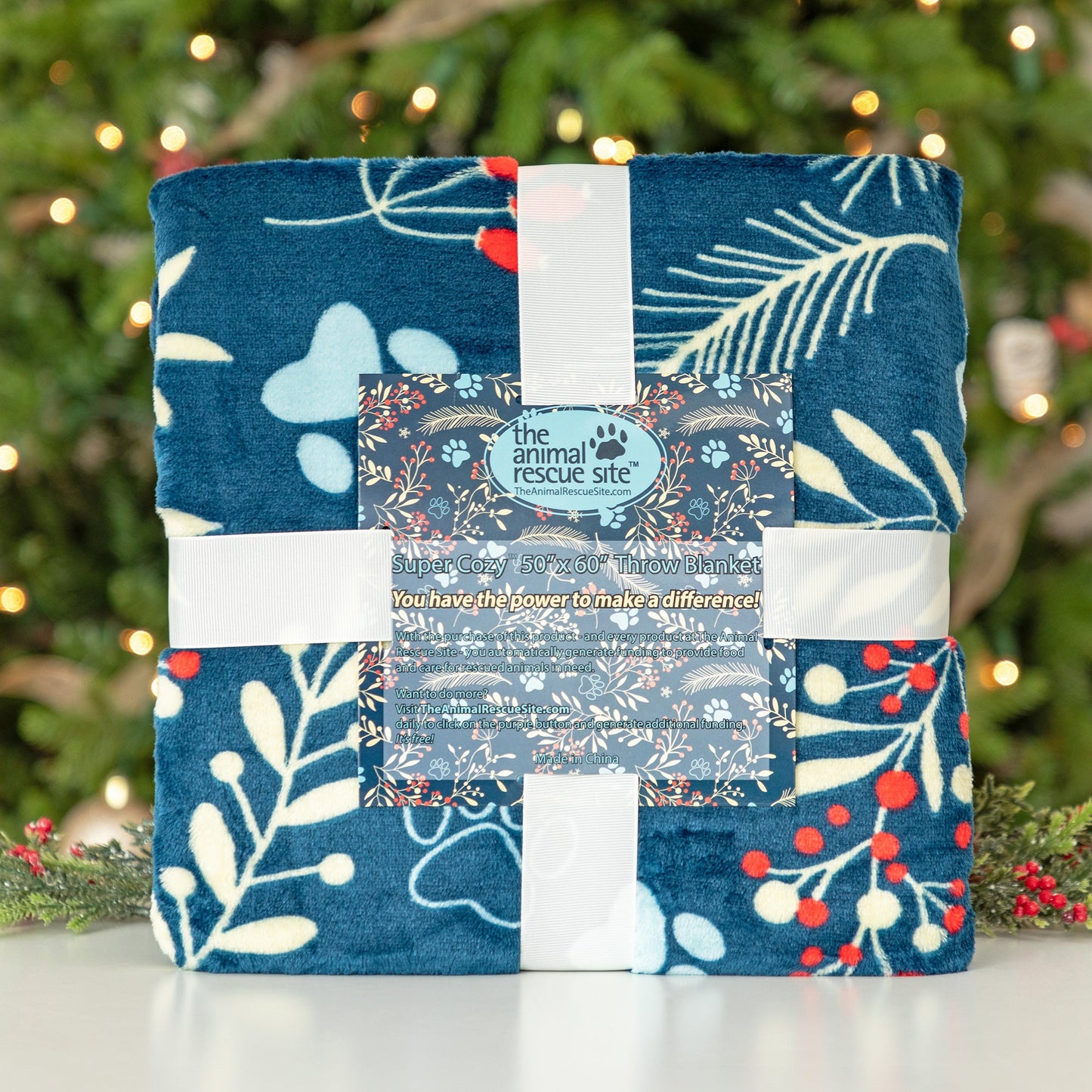 Super Cozy™ Fleece Paw Print Throw Blanket