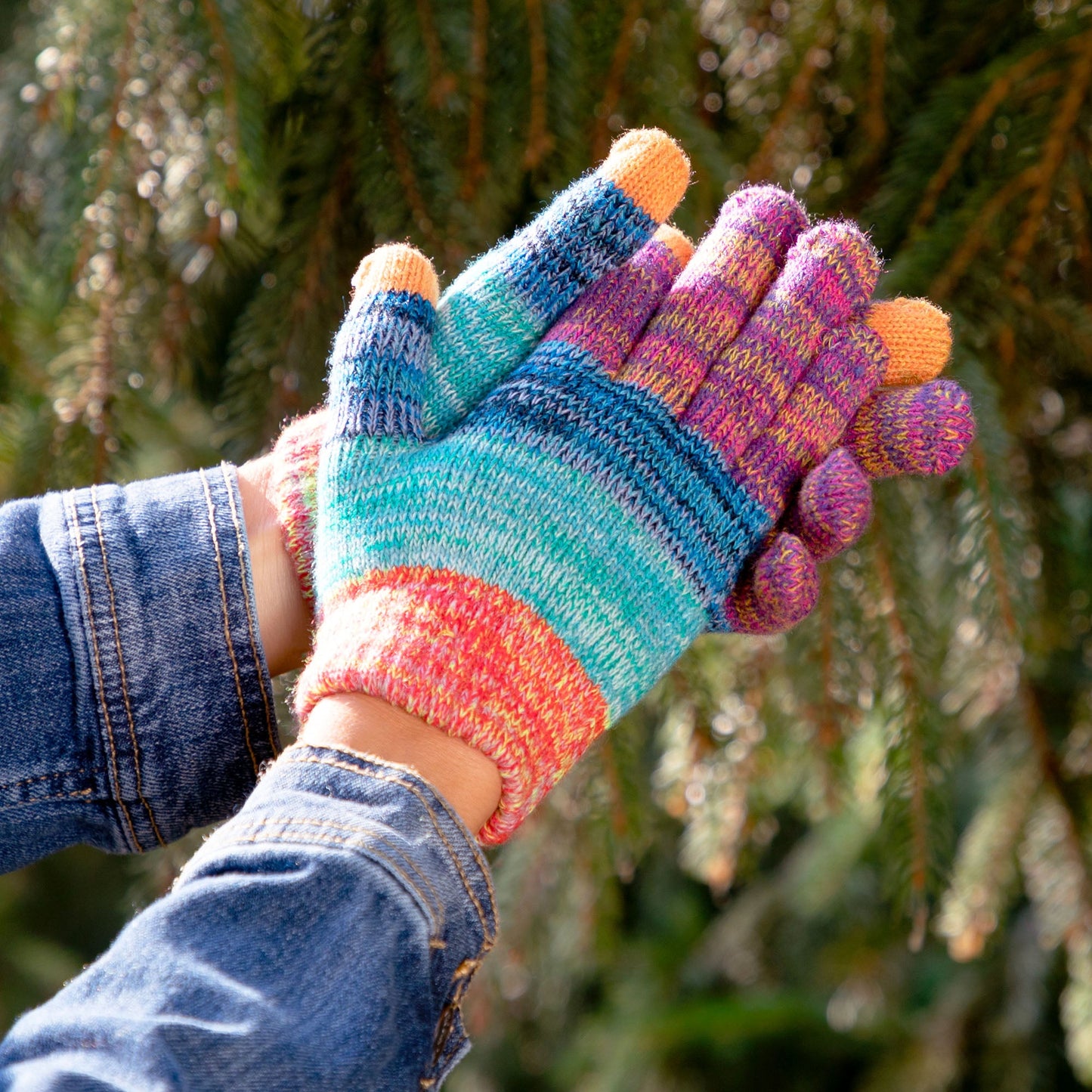 Rainbow Delight Touch Screen Gloves