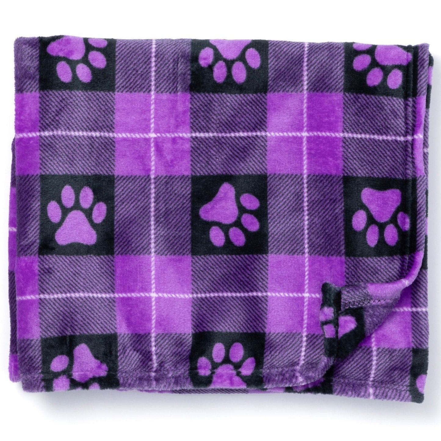 Super Cozy™ Fleece Paw Print Throw Blanket