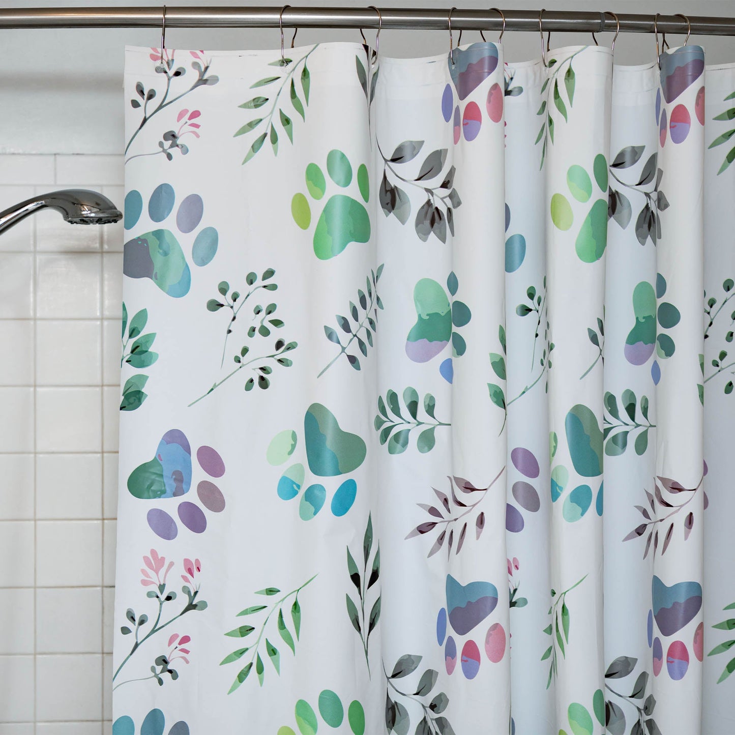 Pawsitively Pretty Shower Curtain with 12 Hooks