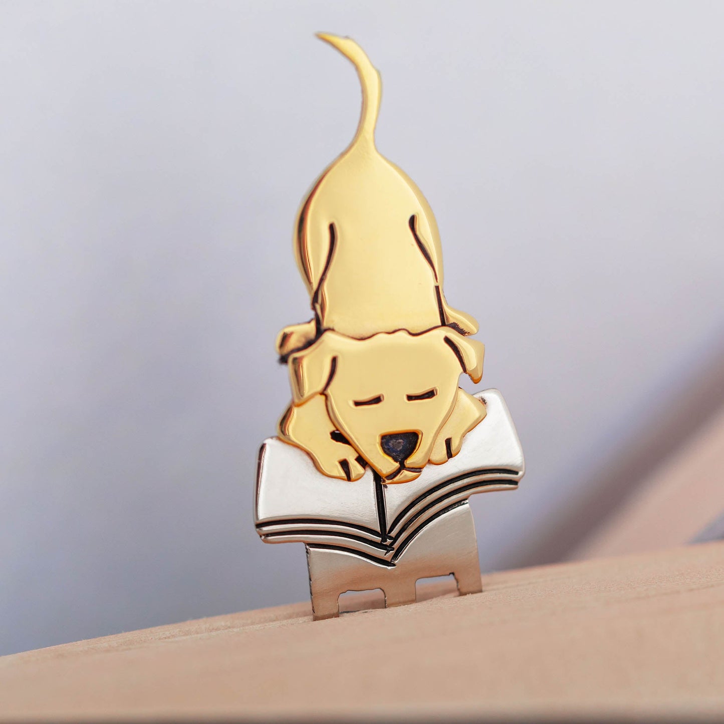 Pet Book Lover Mixed Metal Bookmark