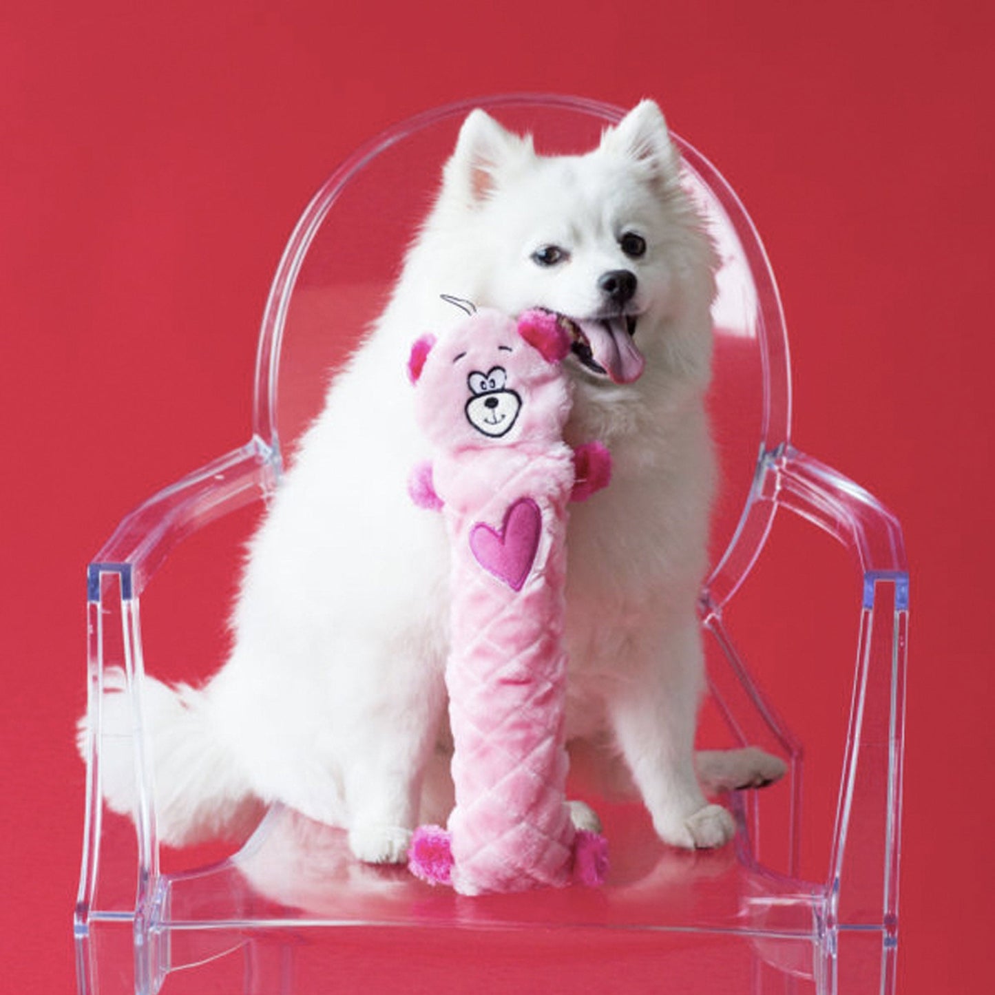 Zippy Paws Jigglerz Pink Bear Dog Toy