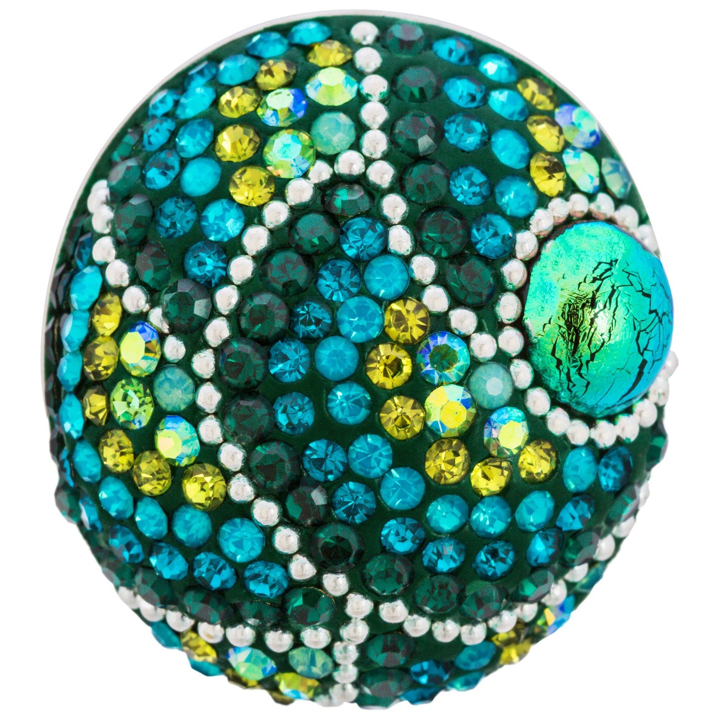 Mosaic Crystals Adjustable Sterling Ring