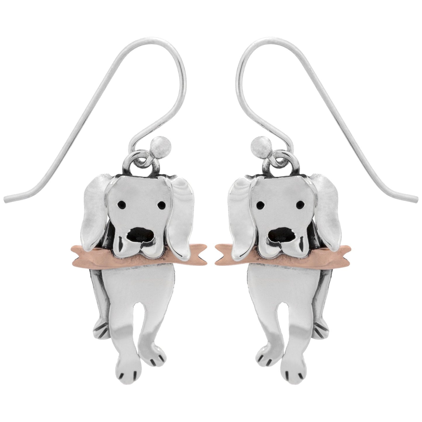 Playful Labrador Sterling Earrings