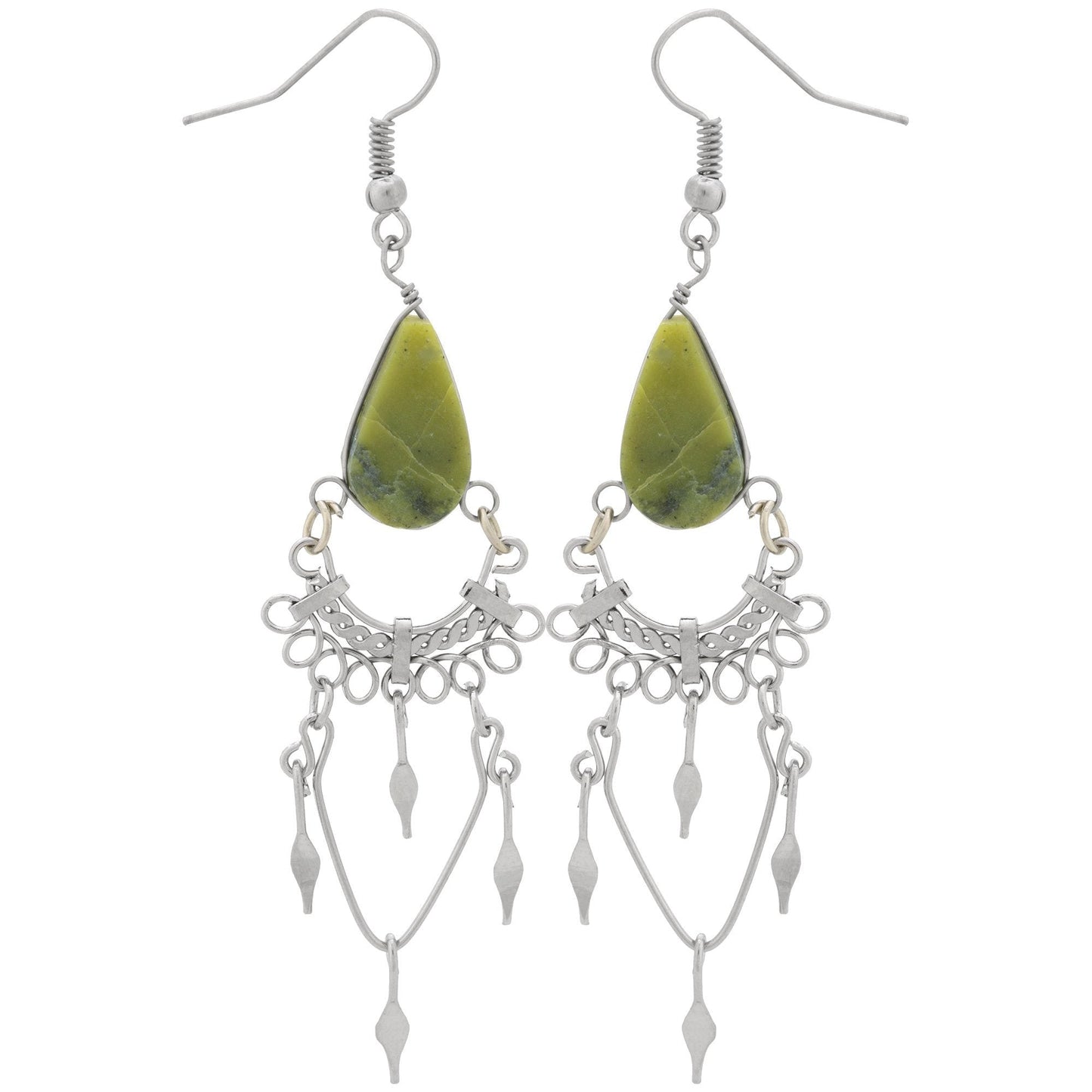 Swirls Chandelier Stone Earrings