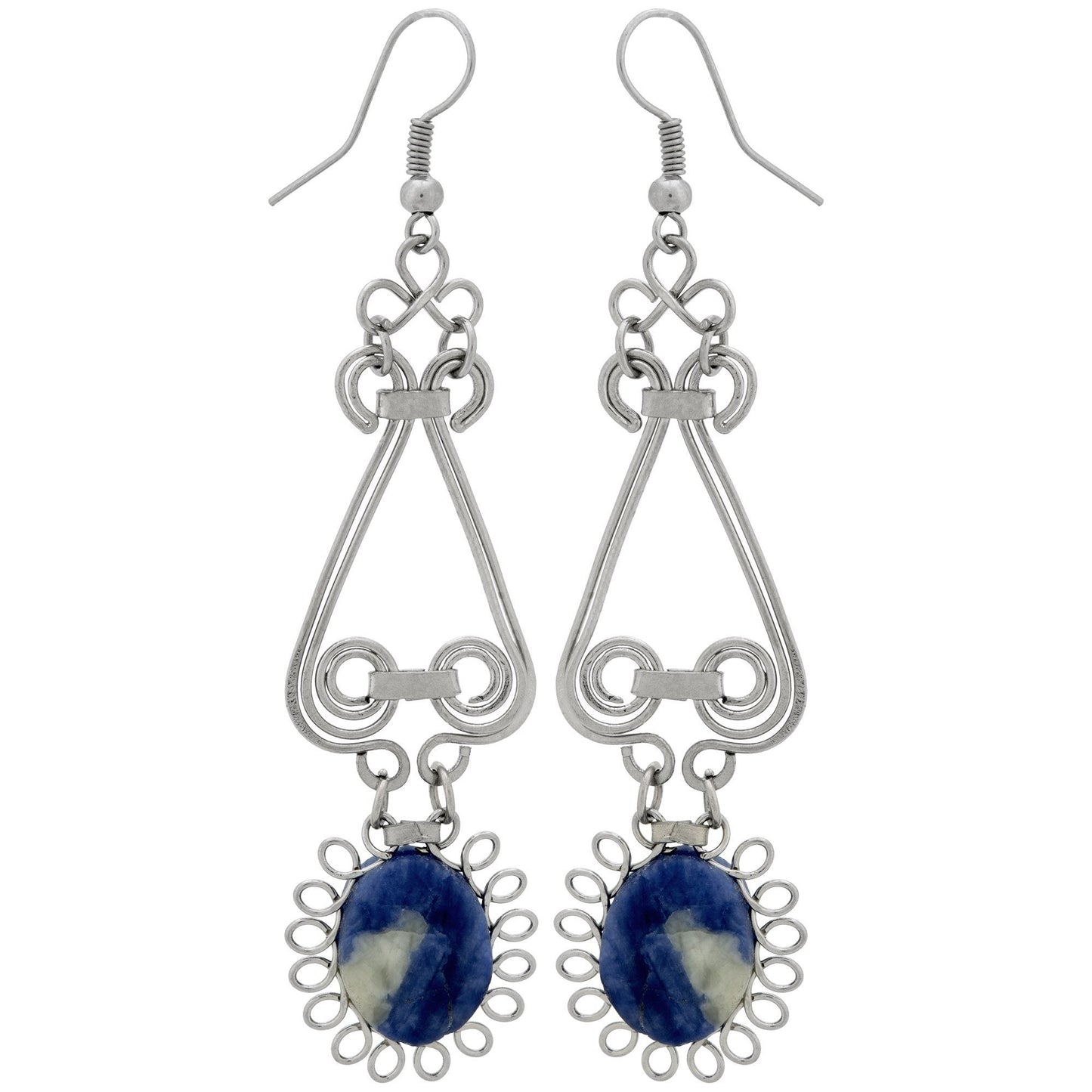 Swirls & Sunburst Stone Earrings