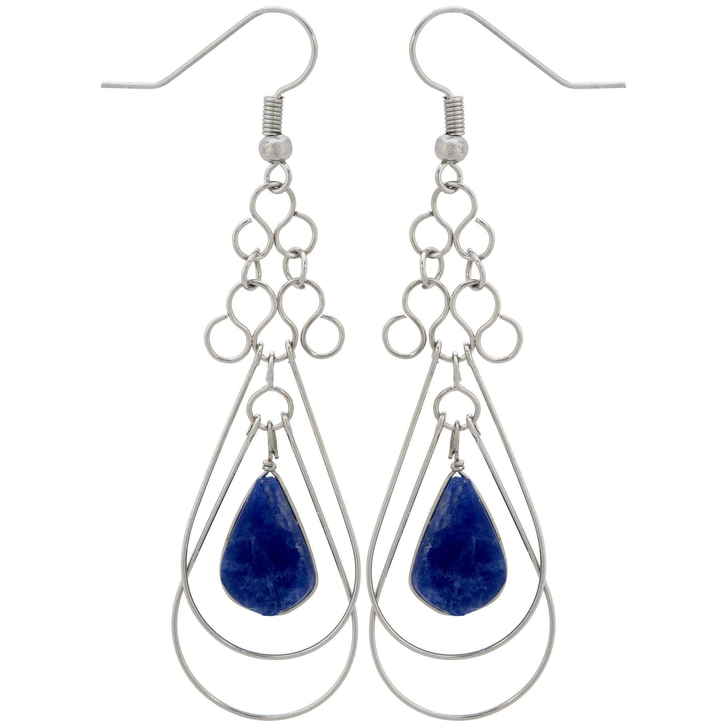 Teardrop Loops Stone Earrings