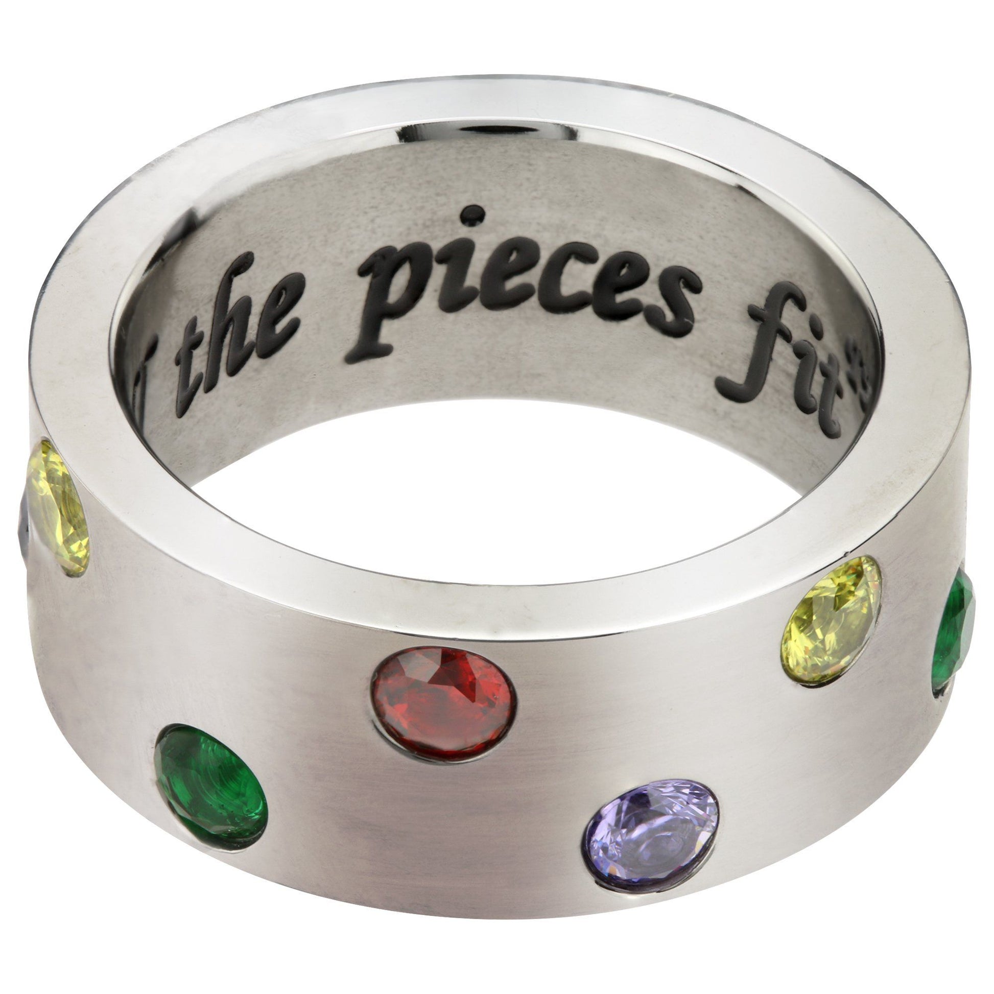 Until All The Pieces Fit™ Crystal & Titanium Ring