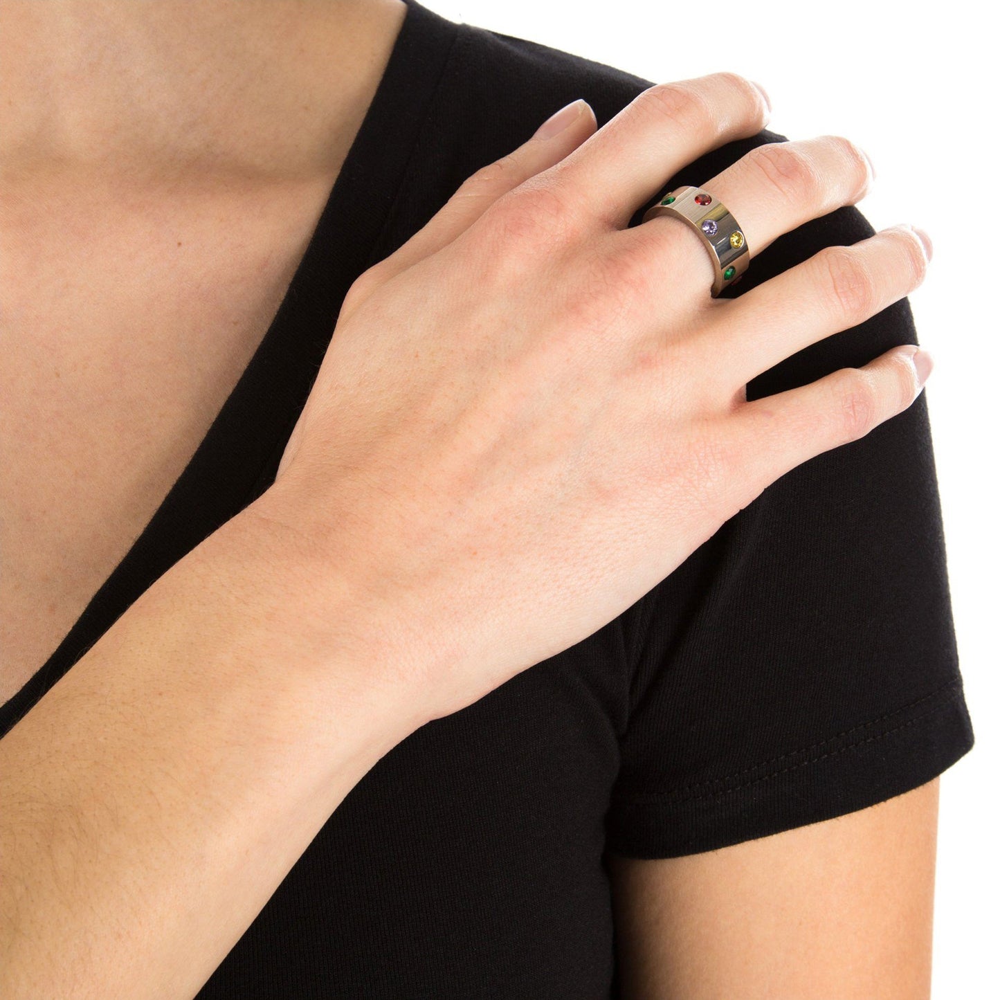 Until All the Pieces Fit™ Crystal & Titanium Ring