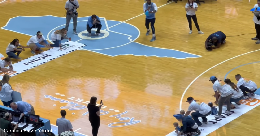 Babies Compete In Adorable "Diaper Dash"  At University Basketball Game