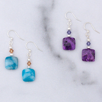 Crazy Lace Agate Earrings