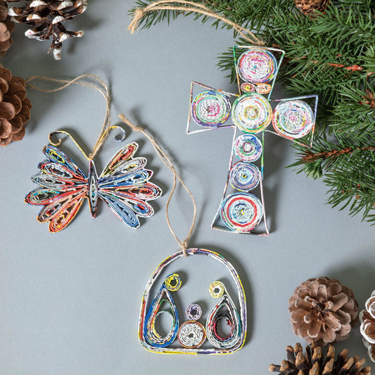 Recycled Magazine Ornament