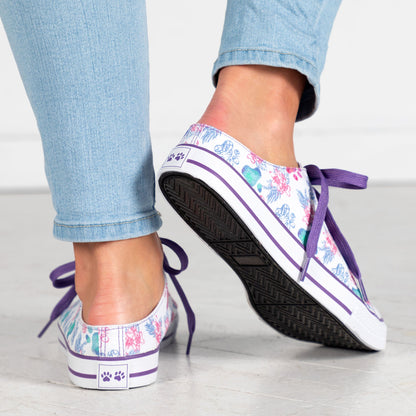 Paw Print Canvas Slip-On Sneakers