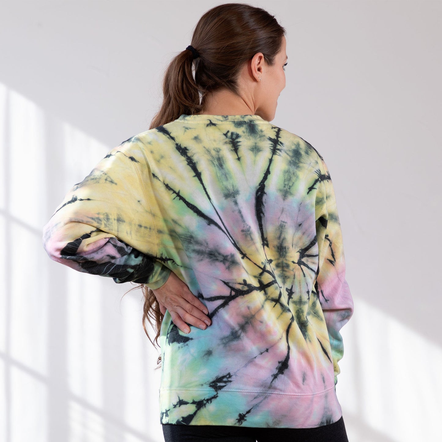 Midnight Rainbow Tie-Dye Paw Crew Sweatshirt