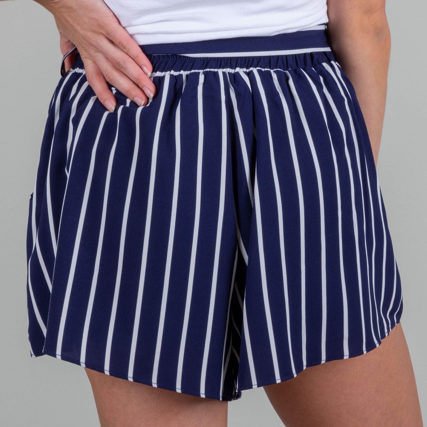 Paperbag High-Rise Striped Shorts