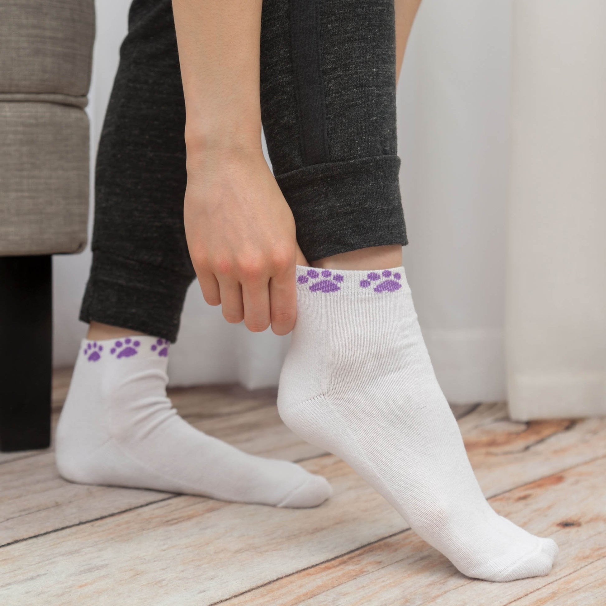 Purple Paw Sport Socks - Set Of 3
