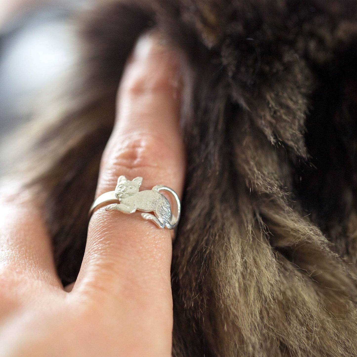 Peruvian Cat Sterling Ring