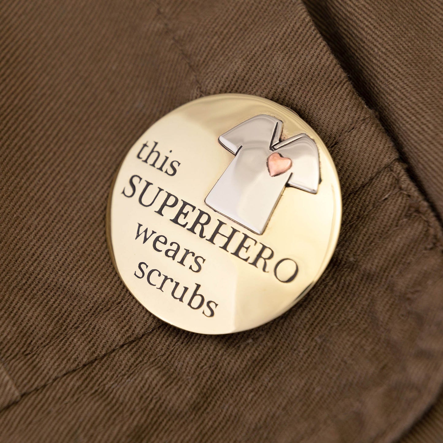 Superhero in Scrubs Mixed Metal Pin