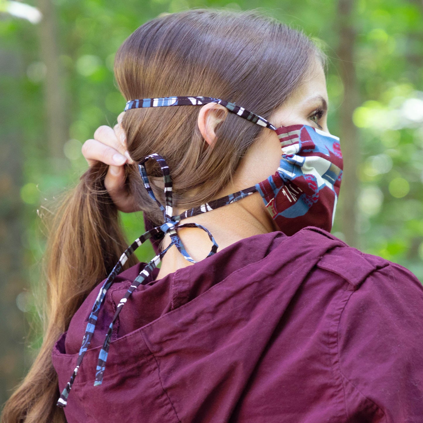 Colorful Kitenge Cotton Tie-back Face Mask