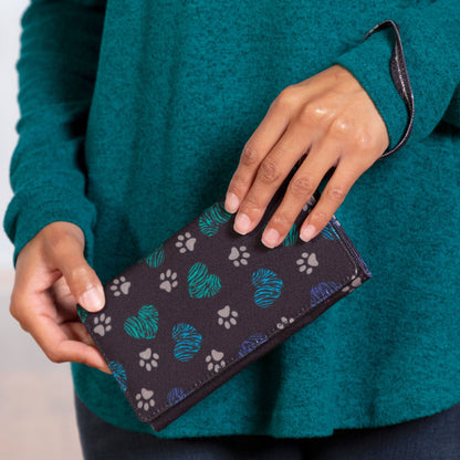 Canvas Paws Wristlet Wallet