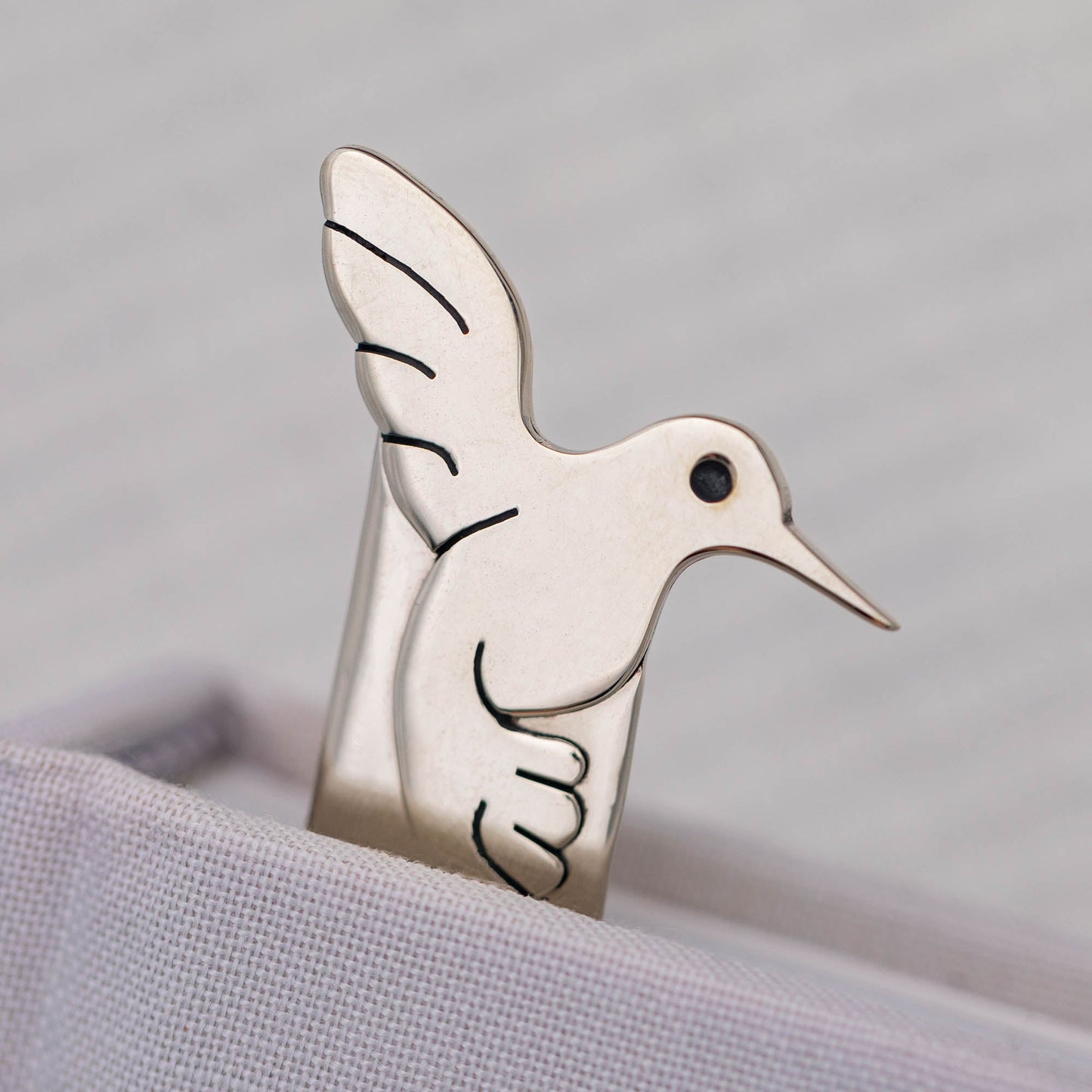 Reading with Birds Mixed Metal Bookmark