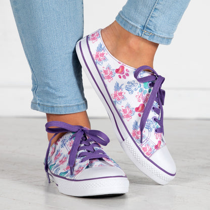 Paw Print Canvas Slip-On Sneakers