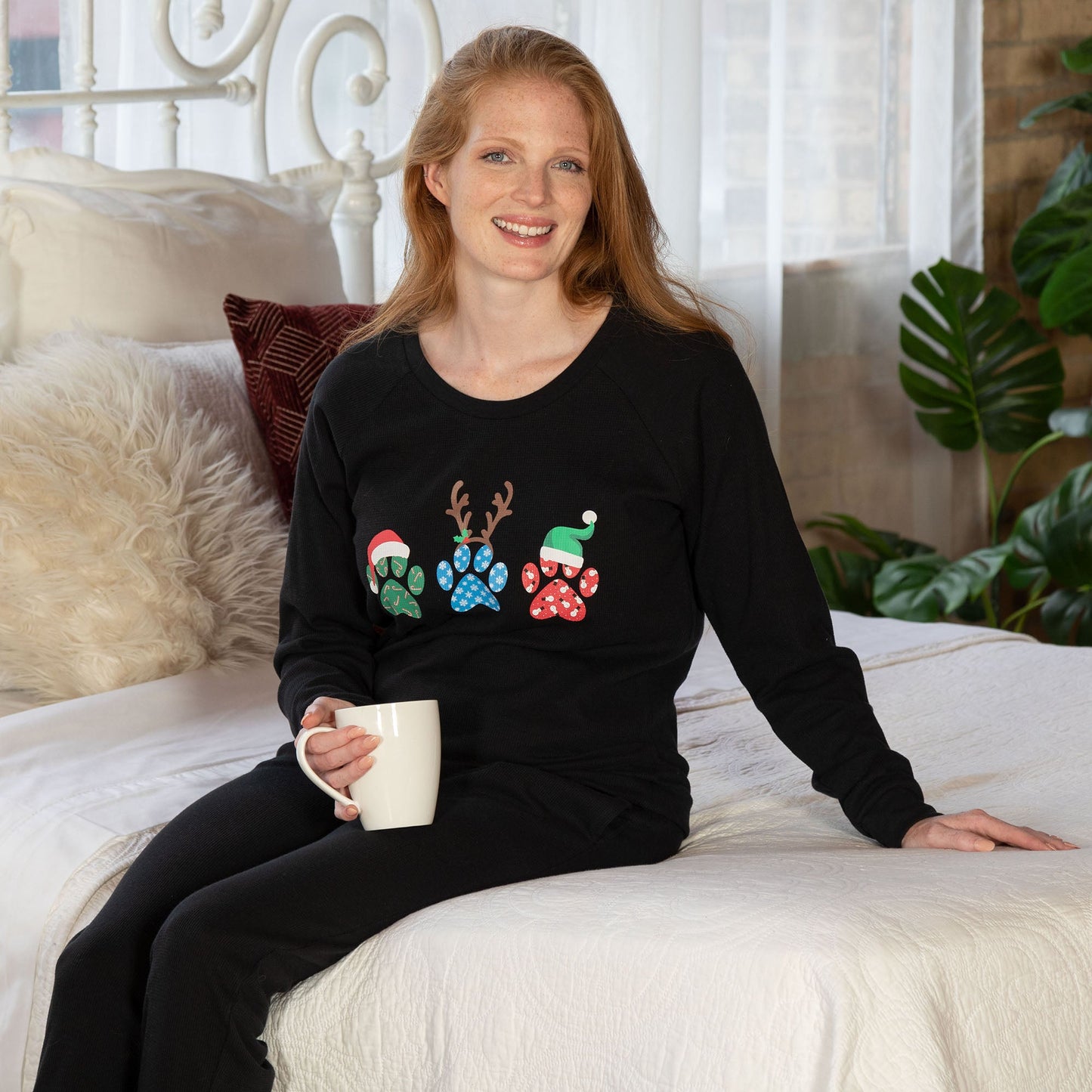 Holiday Paw Thermal Pajama Set