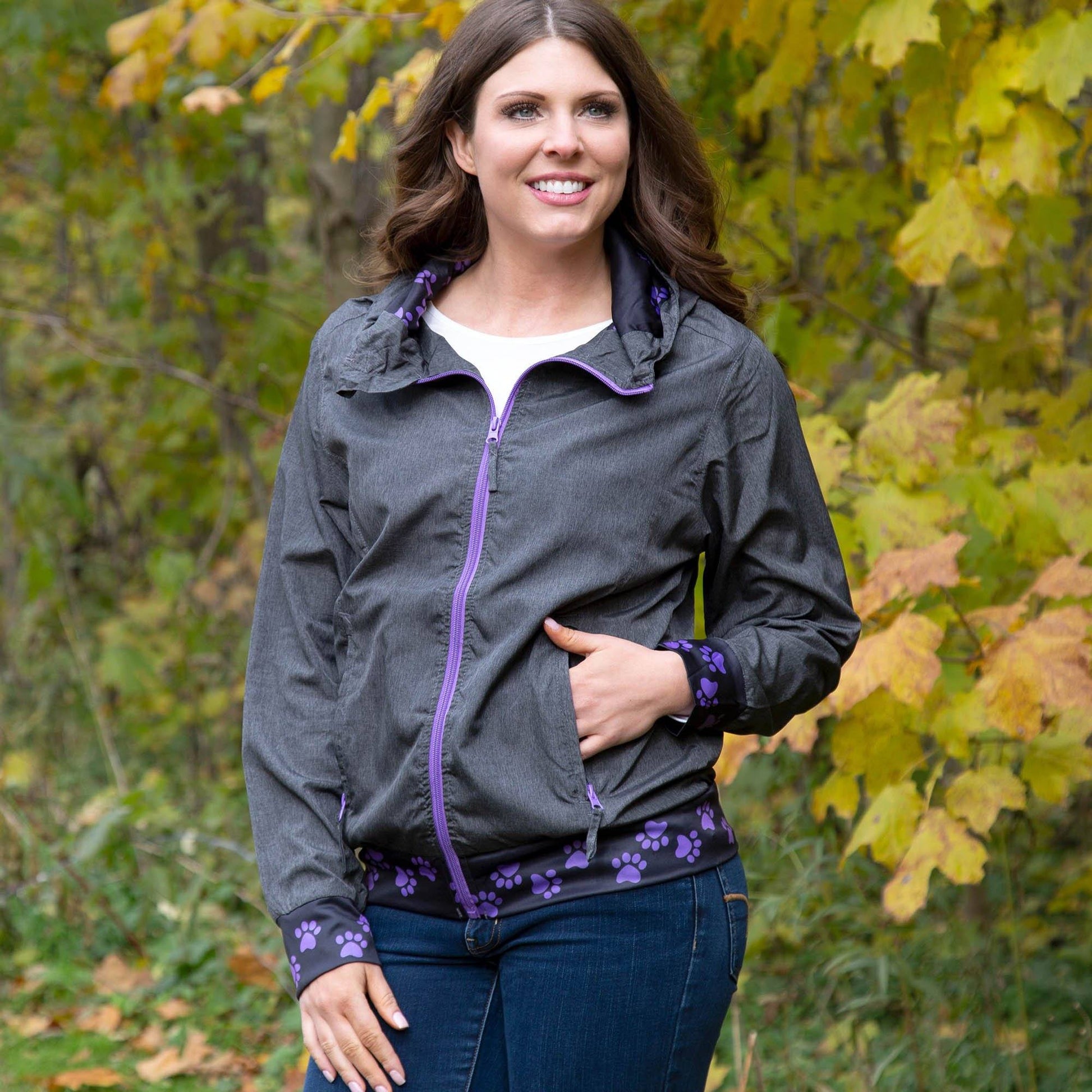 Purple Paw Lightweight Athletic Jacket