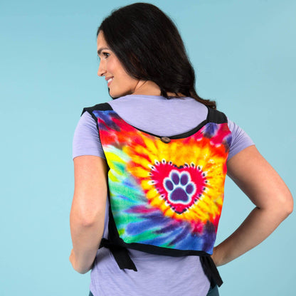 Tie-Dye Paw & Heart Convertible Backpack