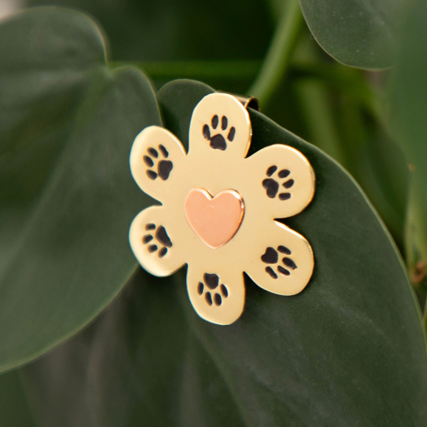 Paw Print Mixed Metal Plant Charm