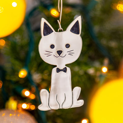 Sweet Cat Mixed Metal Ornament