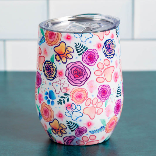 Colorful Garden Stainless Steel Insulated Wine Tumbler