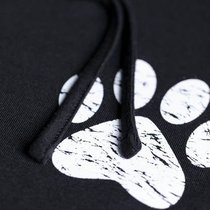 Distressed Paw Long Sleeve Hooded Tee