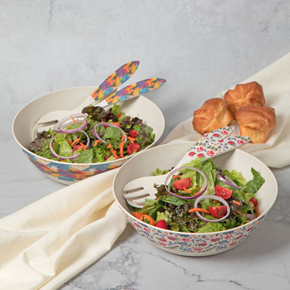 Bamboo Fiber Salad Bowl & Servers - 3 Piece Set