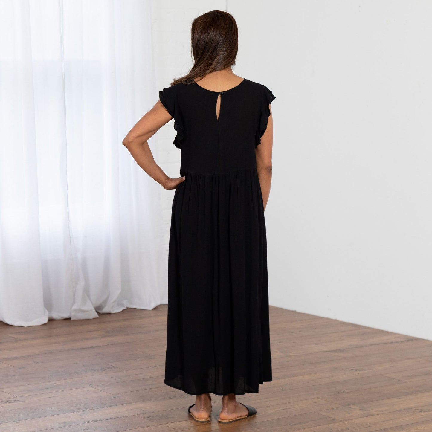 Midnight Garden Embroidered Long Dress