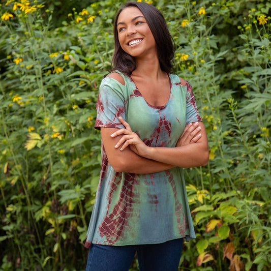 Sand & Stone Cold Shoulder Top