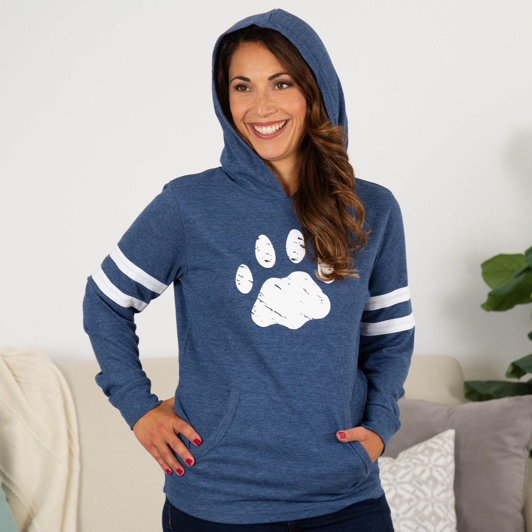 Paw Stripe Thermal Hoodie