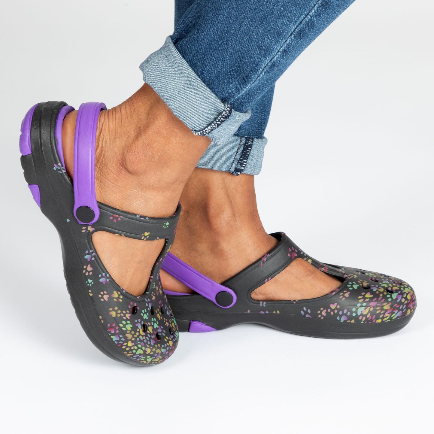 Multicolored Mary Jane Clogs